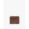 Sandro Mens Bruns Logo-embossed Zipped Leather Card Holder