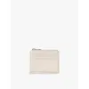 Sandro Mens Naturels Logo-embossed Zipped Leather Card Holder