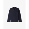 Sandro Mens Navy Blue Long-sleeved Chest-pocket Stretch-knit Jacket In Blue