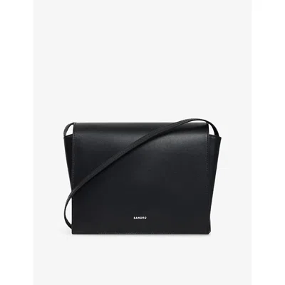 Sandro Mens Men's Logo Small Leather Shoulder Bag Black