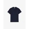 Sandro Mens Midnight Blue Logo-embellished Short-sleeve Cotton T-shirt