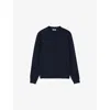 Sandro Mens Midnight Blue Tonal-logo Crewneck Cotton-jersey Sweatshirt In Blue