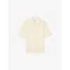 Sandro Mens Naturels Crinkled Micro-pleat Woven Shirt In Naturels