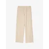 Sandro Mens Naturels Elasticated-waist Wide-leg Stretch-woven Trousers