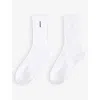 Sandro Mens Naturels Logo-embroidered Ribbed Stretch-cotton Ankle Socks