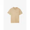 Sandro Mens Naturels Logo-patch Relaxed-fit Cotton T-shirt In Neutral