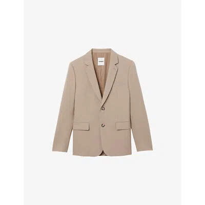 Sandro Mens Naturels Notch-lapel Stretch-wool Jacket