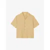Sandro Cotton-linen Short-sleeve Shirt In Naturels