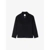 Sandro Mens Navy Blue Chest-pocket Zip-fastened Wool-blend Jacket Xl In Black