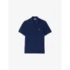 Sandro Mens Navy Blue Embroidered-logo Regular-fit Cotton Polo Shirt