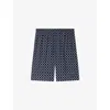 Sandro Geometric-pattern Shorts In Blue