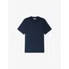 Sandro Mens Navy Blue Short-sleeved Cotton-jersey T-shirt Xs