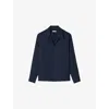 Sandro Mens Navy Blue Spread-collar Relaxed-fit Woven Shirt In Blue