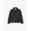 Sandro Mens Navy Blue Spread-collar Slip-pocket Regular-fit Shell Jacket In Blue
