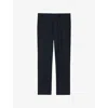 Sandro Mens Navy Blue Wide-leg Regular-fit Wool Suit Trousers In Blue