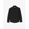 Sandro Mens Dark Grey Joker Long-sleeve Regular-fit Stretch-woven Shirt In Noir / Gris