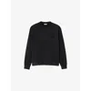 Sandro Mens Noir / Gris Logo-embroidered Crewneck Cotton Sweatshirt