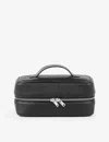 Sandro Mens  Top Handle Grained Faux-leather Wash Bag In Noir / Gris