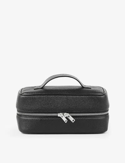 Sandro Mens  Top Handle Grained Faux-leather Wash Bag In Noir / Gris