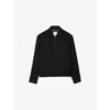 Sandro Mens Black Regular-fit Zip-up Wool-blend Jacket Xl In Noir / Gris
