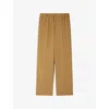 Sandro Mens Nut Elasticated-waist Wide-leg Stretch-woven Trousers Xl In Brown