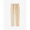 Sandro Mens Oats Drawstring-waist Straight-leg Woven Trousers In Neutral