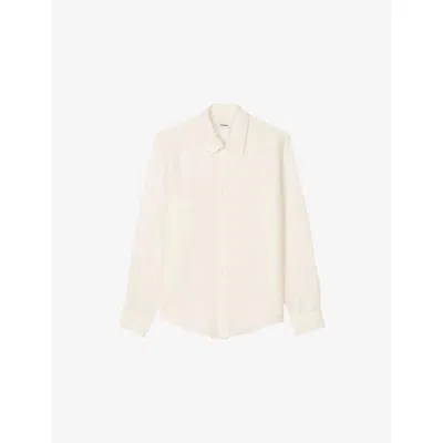 Sandro Mens Naturels Relaxed-fit Long-sleeve Linen Shirt