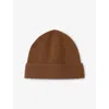 Sandro Mens Cognac Ribbed Cashmere Beanie Hat In Black