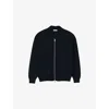 Sandro Mens  Ribbed-collar Regular-fit Cotton-blend Knitted Jacket In Bleus