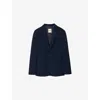 Sandro Mens Royal Blue Regular-fit Single-breasted Wool Blazer In Blue