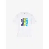 Sandro Mens Naturels Branded-print Short-sleeved Cotton-jersey T-shirt In White