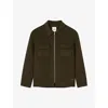 Sandro Mens Chest-pocket Zip-fastened Wool-blend Jacket Verts