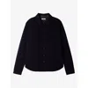 Sandro Boiled Wool Overshirt In Black