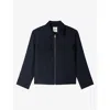 Sandro Mens  Collared Patch-pocket Wool-blend Jacket In Blue