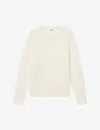 Sandro Rice Crew-neck Wool-blend Jumper In White