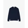 Sandro Mens Bleus Crewneck Fine-knit Jumper