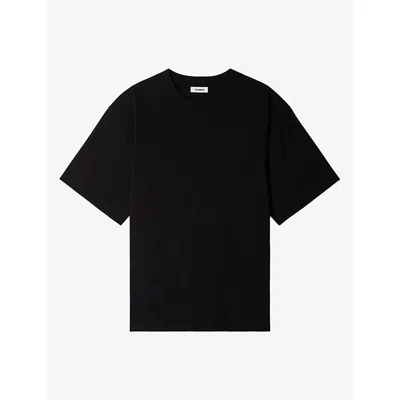 Sandro Mens  Crewneck Relaxed-fit Cotton T-shirt In White