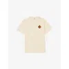 Sandro Mens Naturels Cross Patch Round-neck Cotton T-shirt Xs