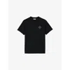 Sandro Mens  Cross Patch Round-neck Cotton T-shirt In Noir / Gris
