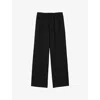 Sandro Elasticated Wide-leg Trousers In Noir / Gris