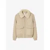 Sandro Mens Fleece-collar Patch-pocket Wool-blend Aviator Jacket Naturels In Naturels