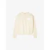 Sandro Cotton Floral-patch Sweatshirt In White