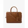 Sandro Mens Cognac Grained Large Leather Briefcase In Brown