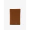 Sandro Mens Cognac Grained Leather Card Holder In Brown