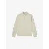 Sandro Mens Beige Half-zip Wool Jumper In Green