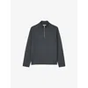 Sandro Mens Midnight Blue Half-zip Wool Jumper