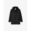 Sandro Mens  Hooded Zip-up Parka Jacket In Noir / Gris