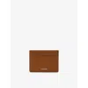 Sandro Mens Cognac Logo-embossed Leather Card Holder In Brown