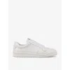 Sandro Mens Naturels Logo-embossed Leather Low-top Trainers In Naturels