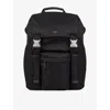 Sandro Mens Black Logo-plaque Woven Backpack In Black